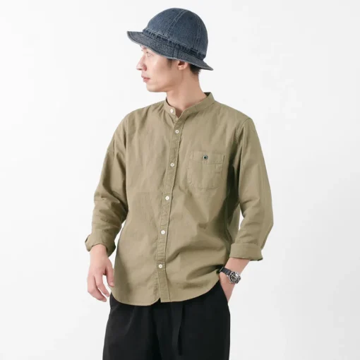 BARNS / Ox Band Collar Shirt