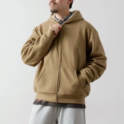 BURLAP OUTFITTER / Grid Fleece Lined Zip Hoodie