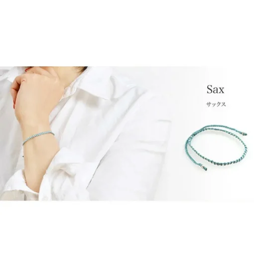 CHALISA T.. / Karen Silver Beaded Notched Cord Bracelet