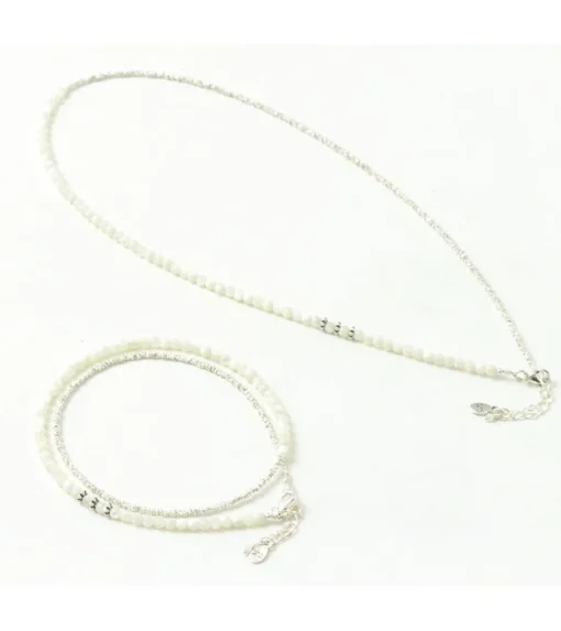 CHALISA T.. / Round Shell Wrap Anklet/Karen Silver Flat Beads