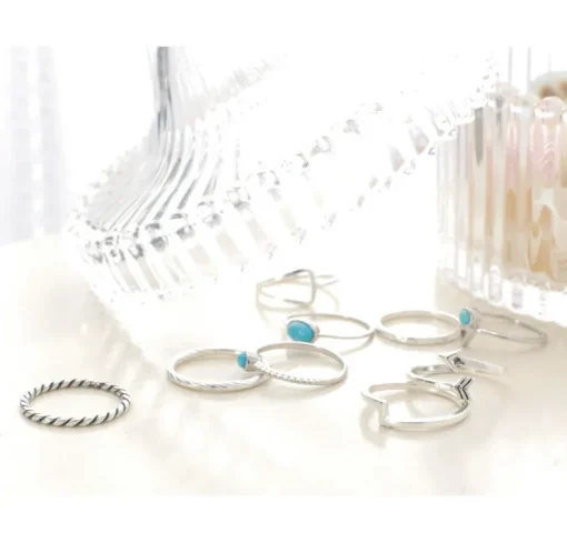 CHALISA T.. / Turquoise Circle Triangle Extra Fine Ring