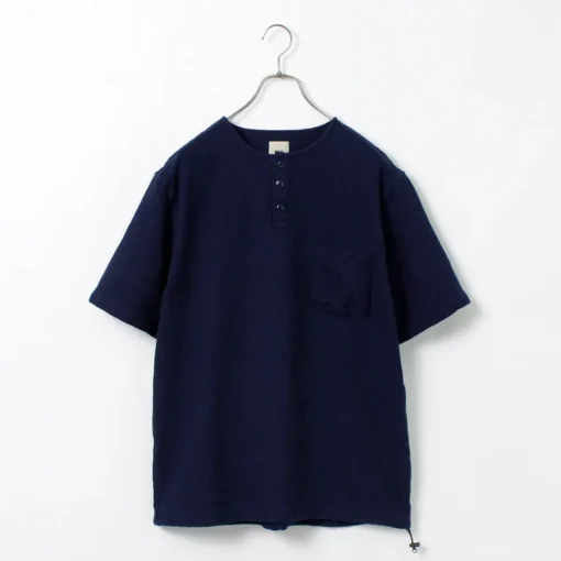 FOB FACTORY / F3493 Indigo waffle T-shirt