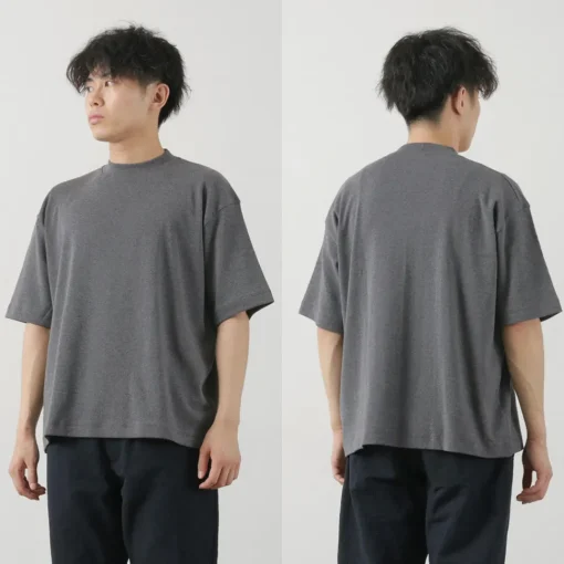 GICIPI / VONGOLA Mock Neck Relaxed Fit Milled T-Shirt