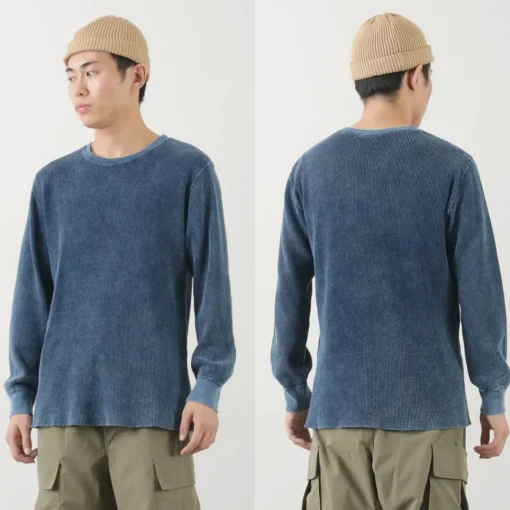 GOOD ON / Indigo Long Sleeve Thermal T-Shirt