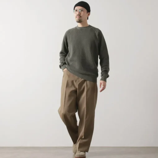 GOOD ON / Quilted Long Sleeve Raglan Crewneck Shirt Photoelectron