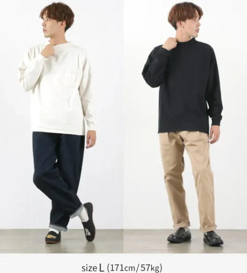 GOODWEAR / Long Sleeve Mock Neck Pocket T-Shirt