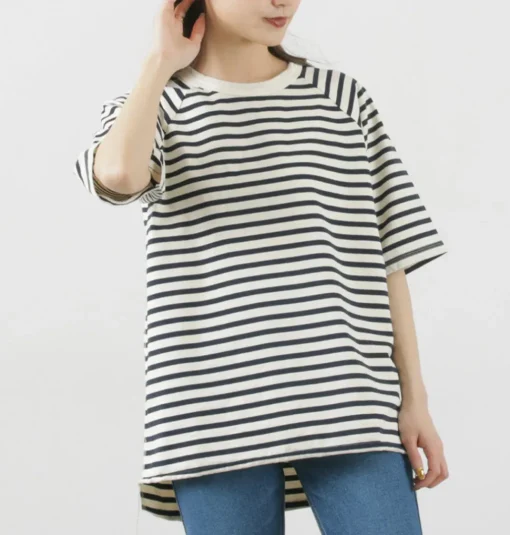 HAVE A GOOD DAY / Stripe Loose Short Sleeve T-Shirt