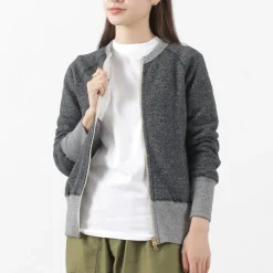 KEPANI / Crew Neck Full Zip Sweat Jacket