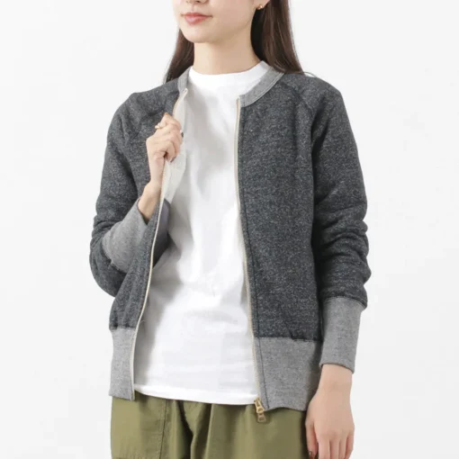 KEPANI / Crew Neck Full Zip Sweat Jacket
