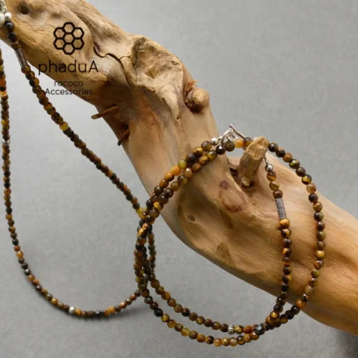 PHADUA / Tiger Eye 3mm Cut Bead Necklace
