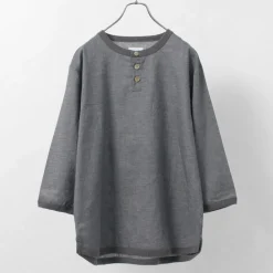 RE MADE IN TOKYO JAPAN / Linen Canvas Henry Neck T-Shirt