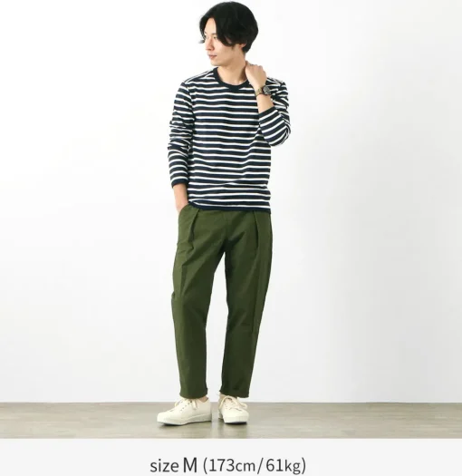 RE MADE IN TOKYO JAPAN / Perfect Inner Giza Cotton Striped Crew Neck L/S T-Shirt