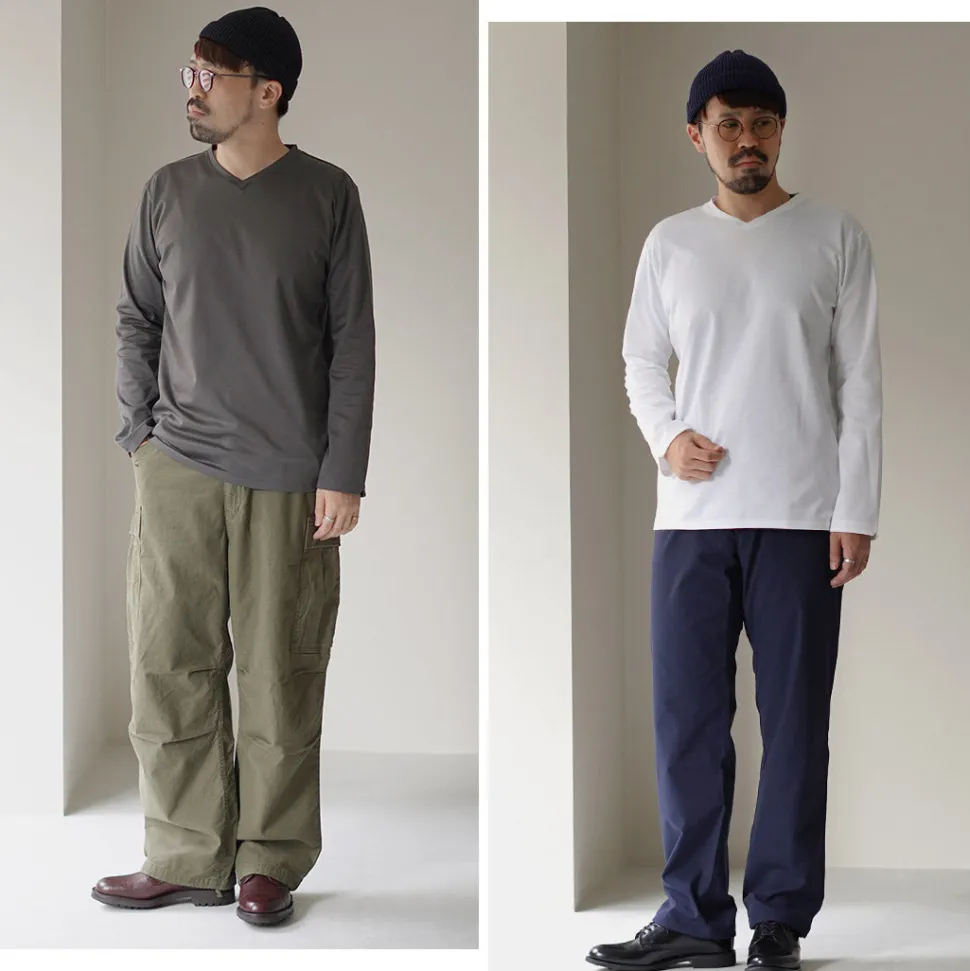 RE MADE IN TOKYO JAPAN / Tokyo Made V-Neck Long Sleeve Dress T-Shirt 5721A-CT