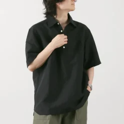 ROCOCO / Cupro linen woven poloshirt