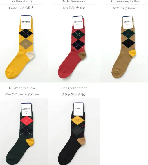 ROTOTO / Argyle Crew Socks