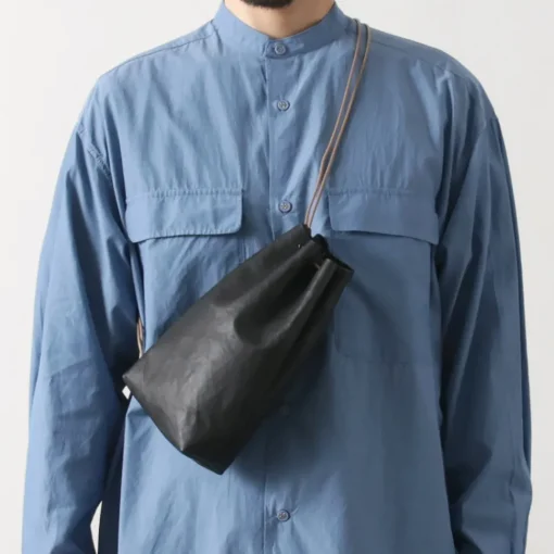 SENTI / Dyneema Leather Drawstring Bag L