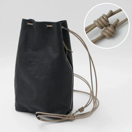 SENTI / Dyneema Leather Drawstring Bag L