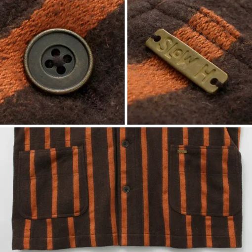 SLOW HANDS / Old School Stripe Loose Fit Coverall Coat