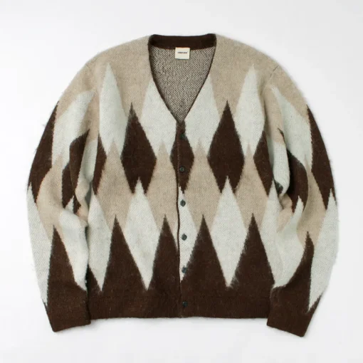 UNDYED / Jacquard Blush Cardigan Andaid Superfine Peruvian Alpaca