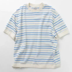 YONETOMI NEW BASIC / Light Wave Cotton Knitted Pullover T-shirt